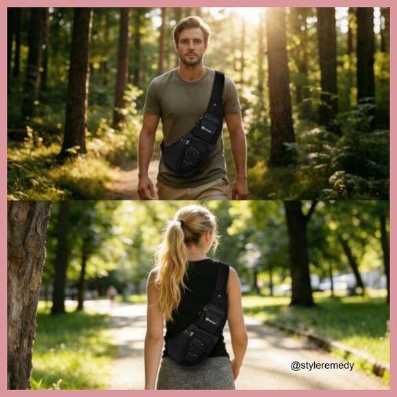 Nylon Sling Backpack Crossbody Bag for Outdoor Travel Daypack